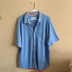 Men's Blue Tommy Bahama Short Sleeve Shirt